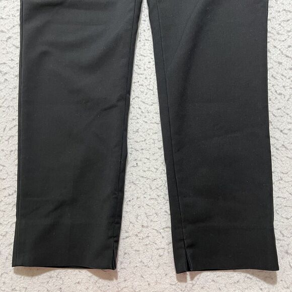 Zara Women's 6 Capri Length Career Flat Front Dress Pants Solid Black Stretch - Picture 5 of 11